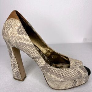 Sam Edelman Tacoma Snakeskin Print Platform Heels Size 6.5
